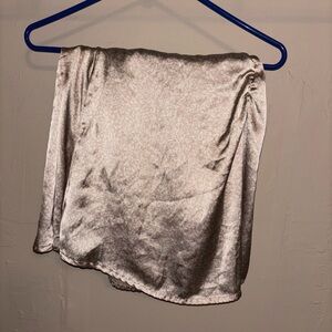 Elegant Satin Skirt in Silver